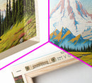 Mount Rainier National Park Panoramic Washington Travel Art, National Park Print, Minimalist Travel Art, Midcentury Modern Style Landscape