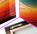 Retro Japanese Style Sunset Art, A Storm Torrent, 3 Piece Wall Art, Ready To Hang Canvas Print