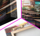 Retro Mall Wall Art, Food Court Art, Canvas Print, Wall Hanging, Portrait Art, First Home Gift, Tiny House Decor