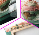 A Strawberry Sunday Kitchen Decor, Ice Cream Art, Framed Canvas Print, Ice Cream Parlor Decor, Icecream Shop Wall Art, MCM Style Decor
