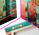Vaporwave Cocktail Wall Art, Framed Canvas Print, Bar Decor, Basement Bar Wall Art, Vaporwave Aesthetic Wall Decor, Bar Cart Art