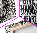 Give Thanks With A Grateful Heart Modern Farmhouse Wall Decor, Dining Room Wall Sign Kitchen Decor Large Framed Canvas Print, Fall Wall Art