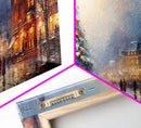 Winter Wonderland Canvas Print - Christmas Village - Christmas Decor - Winter Centerpiece - Christmas Tree In The Village Square