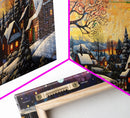 Winter Wonderland Abstract Christmas Art - Framed Canvas Print - Holiday Wall Art - Winter Decor - Winter Centerpiece Art