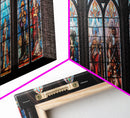 Stained Glass Windows Canvas Print, Stained Glass Painting On Canvas, Church Stained Glass Windows Fine Art Print