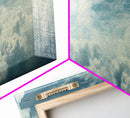 Panoramic Framed Canvas Wall Art Set Pastel Cloud Blue Sky Nature Landscape Prints Minimalist Modern Art Nature Wall Decor Framed Canvas