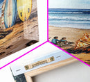 Christmas At The Beach, Framed Canvas Print, Christmas Decor, Christmas Art, Christmas Art Prints, Tropical Christmas, Beach House Art