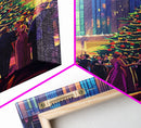 Elegant Christmas Ball Scene with Large Decorated Tree and Holiday Party, Perfect for Framed Canvas Print and Christmas Wall Art