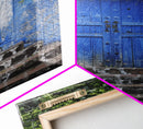 Change2 Mexican Wall Art, Colorful Mexican Door Architecture Painting Framed Canvas Print, Traditional Hacienda Architecture, Ready To Hang