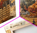 Harvest in Autumn Glory - holiday decor, rustic Christmas decor, country Christmas decor, Christmas scene art, seasonal wall art
