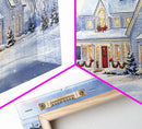 Cozy Winter House with Snowy Landscape, Christmas Decor, Framed Canvas Print, Farmhouse Christmas Decor, Seasonal Wall Art, Gift Idea