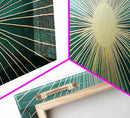 Boho Sunburst Canvas Print, Retro Vibes, Eclectic Wall Art, Large and Wide Horizontal Panoramic Framed Canvas, Minimalist Above Bed Decor