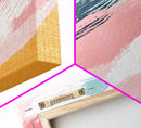 Retro 90s Inspired Wall Art, Framed Canvas Print, Pink and Cerise Swishes, Boho Abstract Art, Modern Art / Home Decor