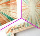 Mid Centery Modern Canvas Print - Framed MCM Style Wall Art, Orange and Green Star Burst - Art Deco Modern Art - Above Sofa Decor