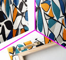 Mid Century Modern Art - Floral Abstract Pattern - Panoramic Canvas Print - Retro Loft Art - Large Wall Art - Geometric Abstract Art
