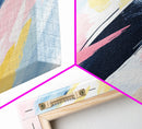 Pastel Abstract Brush Strokes Painting Print, Framed Canvas Art, Panoramic Extra Wide Office Decor, Living Room Or Bedroom Oversized Art