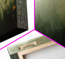 Fog Over The Wild Flowers Framed Canvas Print, Moody Muted Decor, Panoramic Painting Wall Art, Living Room Decor