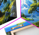 Vintage Oil Painting Canvas Print, Wall Art, Nature Painting, Panoramic Landscape Painting, Large Gallery Art