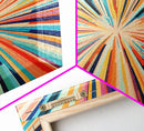 Mid Century Modern Art - Light Speed Tunnel - Vertical Tall Narrow Wall Art - Retro Loft Art - Large Wall Art Painting - Geometric Abstract MCM Art