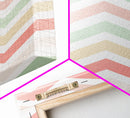 Chevron Zig Zag Pastel Wall Art, Geometric Wood Framed Wall Art, Decorative Wall Accent, Mosaic Wall Decor, Boho Art