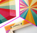 Tahiti Gold, Light Tan, Carmine Pink and Teal Wall Art, Framed Canvas Print, Beautiful MCM Inspired Boho Decor, Geometric Wall Art