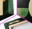Abstract Wall Art Emerald Green Geometric Canvas Print, Large Framed Modern Art, Mid Century Abstract Home Decor, Minimalist Statement Piece