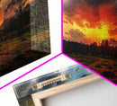 Sunset Over Texas Framed Canvas Print, Photography Style Wall Art, Beautiful Landscape Art