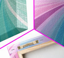 Pastel Highway Framed Canvas Print, Retro Wall Art, Mid-Century Modern Abstract Art