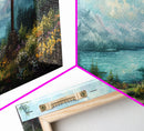 Cross In The Mountains Framed Canvas Print, Christian Faith Wall Art, Beautiful Landscape Painting