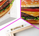 That's a Big Burger, Framed Canvas Print, Wall Art For Kitchen or Dining Room
