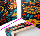 Mexican Tile Pattern Wall Art, Framed Canvas Print, Chicano Wall Art, Mexicano Wall Art, Textile Inspired Wall Decor