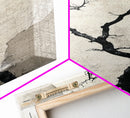 Double Exposure Wall Art - Tree or Cracks - Optical Illusion Wall Art Framed Canvas Print - Wabi Sabi Minimalist Home Decor Art
