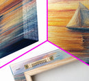 Oil Painting Print of a Sailboat At Sunset, Framed Canvas Print, Nautical Decor, Nautical Nursery, Nautical Wall Art, Beach House or Lakehouse Art