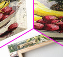 Retro Antique Fruit Still Life Oil Painting Canvas Print, Wood Framed Canvas, Still Life Art, Oil Painting Print, Kitchen Decor, Kitchen Wall Art
