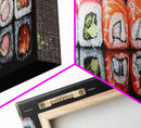 Panoramic Extra Wide Kitchen Wall Art, Sushi Painting Tuna Roll Painting, Modern Art for Kitchen, Kitchen Painting, Dining Room Decor