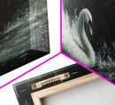 Goth Painting Print of a Swan, Framed Canvas Print, Dark Academia Wall Art, Goth Decor, Gothic Painting Wall Art