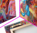 Radha Krishna Wall Art Framed Canvas Print, Modern Art Painting of Radha Krishna, Hindu Art, Radha Krishna Painting, Panoramic Art