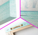 Panoramic Beach Photography Style Canvas Print, Beach House Wall Art, Beach Painting Print, Nautical Decor, Seascape Painting, Boho Art