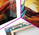 Mexicano Art - Blue Agave At Sunset - Framed Canvas Print - Agave Painting - Blue Agave - Chicano Wall Art - Mexican Art Agave Art