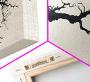 Black and White Wall Art, Framed Canvas Print, Dead Branch Painting on a Black Background, Charcoal Sketch, Charcoal Painting Wall Art