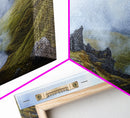 Irish Castle Ruins Painting Canvas Print, Ireland Landscape Painting Print, Ireland Wall Art, Man Cave or Office Home Decor, Above Sofa Art
