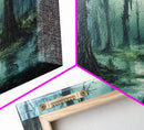 Victorian Swamp Painting Canvas print, Dark and Moody Victorian Gothic Wall Art, Mood Setting Living Room Wall Art, Dark Academia Art