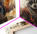 Rootin' Tootin' Cowboy Shootin' Wildwest Cowboy Raccoon Canvas Print - Racoon Painting - Cowboy Raccoon - Wild West Art