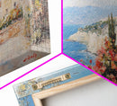 Oil painting Print of an Italian Seaside Village, Framed Canvas Print, Italian Seaside, Italy Painting, Travel Gift Idea, Vacation Gift