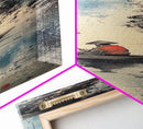 Fisherman in Boat Painting Canvas Print, Japanese Fishing Scene, Coastal Wall Art, Nautical Decor, Tall Narrow Art, Framed Canvas Print, Coastal Decor