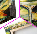 Vibrant Geometric Martini Glass, Abstract Cocktail Art, Mosaic Wall Art Canvas Print, Modern Bar Decor, Martini Wall Art