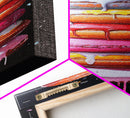 Cute Oil Painting Print of Macaroons - Kitchen Wall Art - Kitchen Decor - Framed Canvas Print - Preppy Kitchen Art - Girly Decor - Food Painting