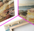 Abstract Oil Painting Print Of a Woman Overlooking the Coast, Victorian Oil Painting, Nautical Seascape Painting, Wall Decor for Girls