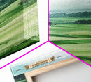 Watercolor Mountain Art Canvas Print Rustic Landscape Art Above Bed Wall Art Extra Wide Art Vertical Wall Art Green Wall Art Gift