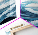 Ocean Wave Art Framed Canvas Print Coastal Decor Nautical Wall Art Blue Abstract Art Minimalist Art Above Bed Wall Art Gift